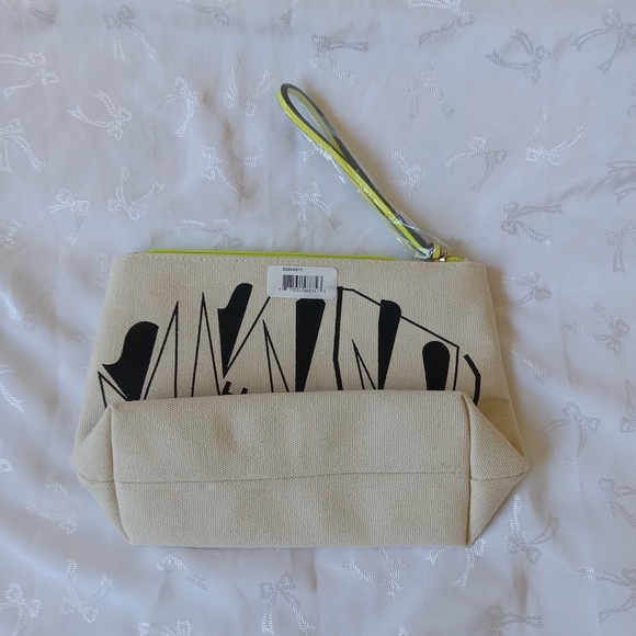 Shiseido canvas cosmetic/wristlet bag - Picture 3 of 4